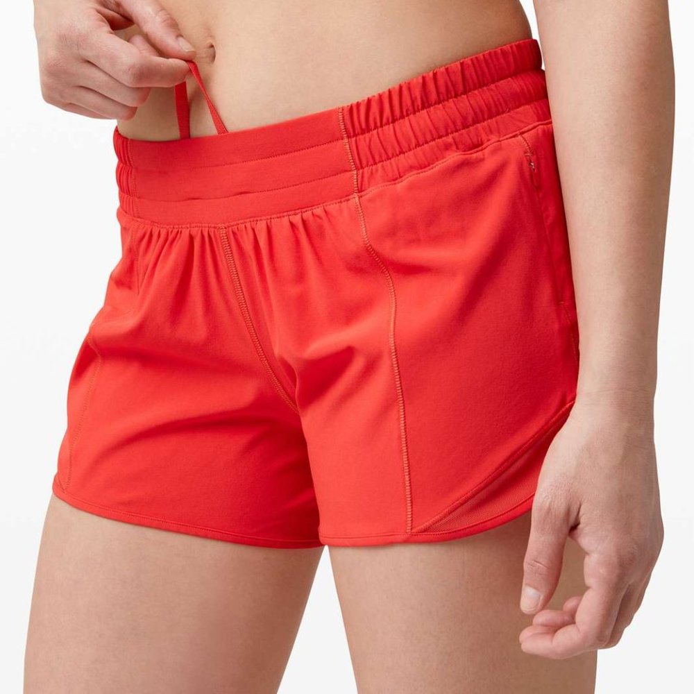Lululemon Hotty Hot Short II *Long 4" size 4 Carnation Red